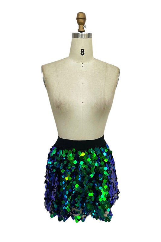 Scale Sequin Mini Skirt